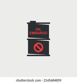 Oil sanctions against russia sign isolated on white background.