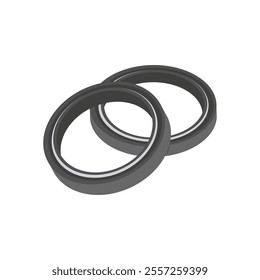 Oil Seal, Automotive Flat Illustration Isolated