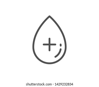Oil serum line icon. No artificial colors sign. Organic product symbol. Quality design element. Linear style oil serum icon. Editable stroke. Vector