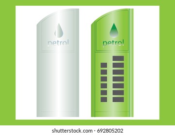 Oil service LCD screen blank mock bill board pylon set isolated on white backdrop.