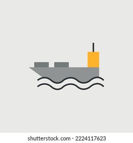 oil ship icon vector water transportation