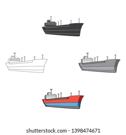 Oil ship.Oil single icon in cartoon,black style vector symbol stock illustration web.