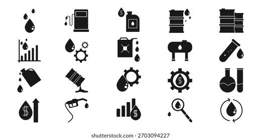 Oil Solid Black Icon Collection
