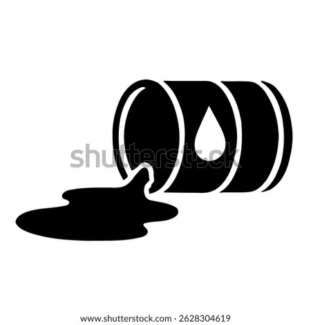 Oil spill barrel vector illustration for environmental disaster and pollution concept artwork design