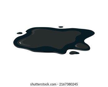 Oil spill. Black oil drop and oil spill.