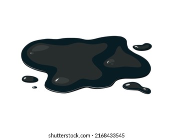 Oil spill. Black oil drop and oil spill.