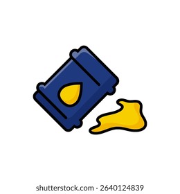 Oil Spill Icon. Editable Stroke Oil Spill Symbol in Lineal Color Style
