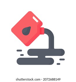 Icono de derrame de petróleo, Icono de icono plano, Ilustración vectorial de estilo, Adecuado para sitio web, aplicación móvil, impresión, presentación, infografía y cualquier otro proyecto.