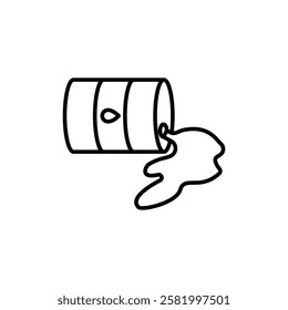Oil spill icon Flat vector set outline