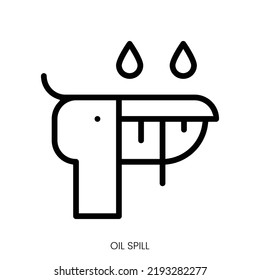 oil spill icon. Line Art Style Design Isolated On White Background
