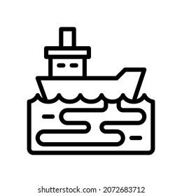 Oil Spill Icon, Line style icon vector illustration, Suitable for website, mobile app, print, presentation, infographic and any other project.