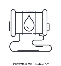 Oil spill icon, linear isolated illustration, thin line vector, web design sign, outline concept symbol with editable stroke on white background.