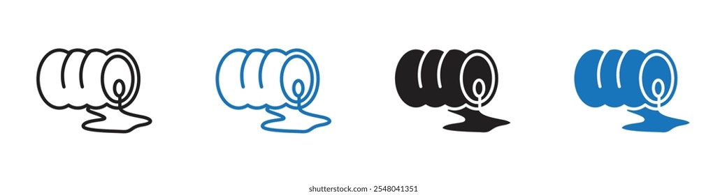 Oil spill icon Vector set outline
