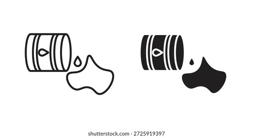 Iconos de derrame de petróleo. Icono lineal de Vector aislado sobre fondo blanco.