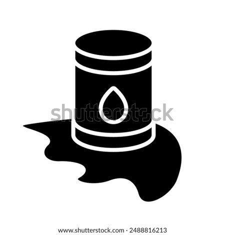 Oil spill line icon. Container, liquid, environmental hazard, pollution, leakage, petroleum, chemical waste, toxic spill, industry, eco disaster, water pollution, hazardous material, spill, accident
