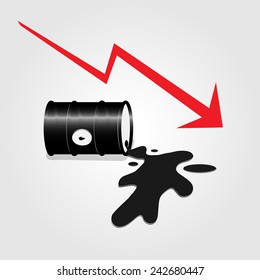 Oil Spill With Red Arrow Vector Illustration