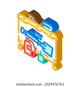 oil spill response kit petroleum engineer isometric icon vector. oil spill response kit petroleum engineer sign. isolated symbol illustration