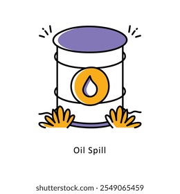 Vetor de derramamento de óleo Preenchido Contorno ícones estilo ilustração. Arquivo EPS 10