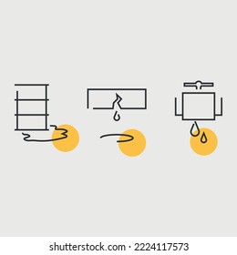 oil spillage vector icon oil loss