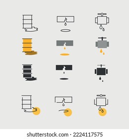 oil spillage vector icon oil loss