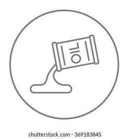 Oil spilling from barrel line icon.