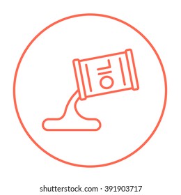 Oil spilling from barrel line icon.