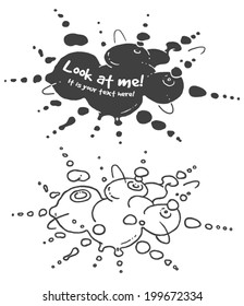 Oil splash banner with text holder. Vector graphic set.