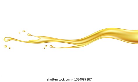 Oil splash isolated on white background. Realistic vector illustration