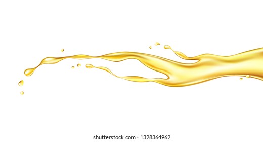 Oil splash isolated on white background. Realistic vector illustration