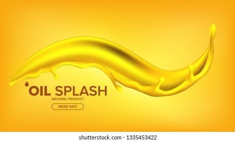 Oil Splash Vector. Cosmetic, Machine. Automobile Industry. Organic Diesel. Mechanic Symbol. 3D Realistic Isolated Illustration
