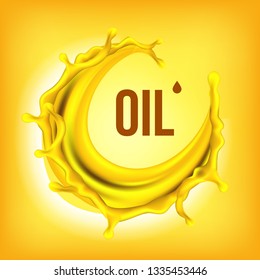 Oil Splash Vector. Cosmetic, Machine. Automobile Industry. Extract Or Essential. Gasoline Banner. 3D Realistic Isolated Illustration