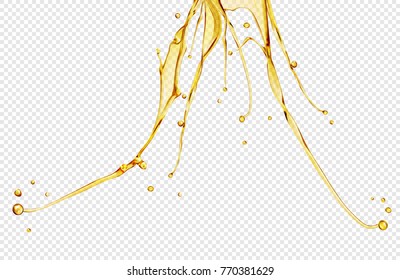 oil splashing isolated on transparent background