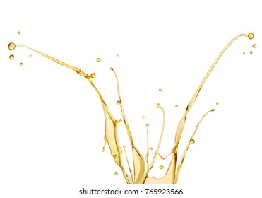 oil splashing isolated on white background