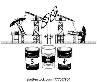 oil station and barrels