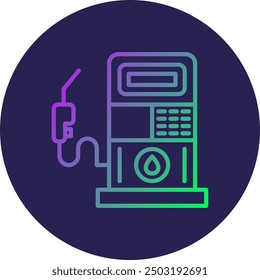 Oil Station Line Gradient Icon Design