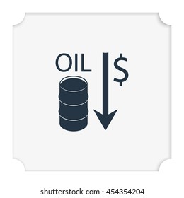 Oil stock crisis icon.