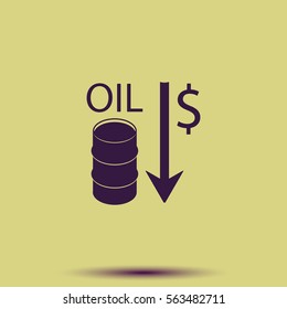 Oil stock crisis icon.