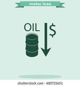 Oil stock crisis icon.