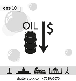 Oil stock crisis icon.