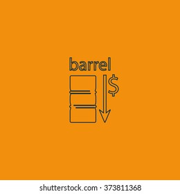 Oil stock crisis icon. Flat illustration.