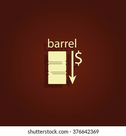 Oil stock crisis icon. Flat illustration.