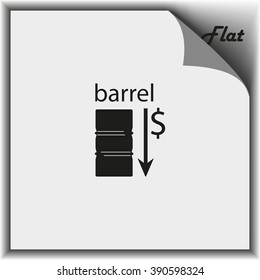 Oil stock crisis icon. Flat illustration.