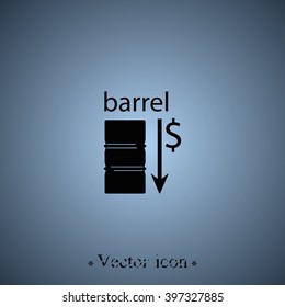 Oil stock crisis icon. Flat illustration.