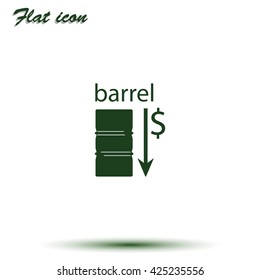 Oil stock crisis icon. Flat illustration.