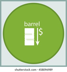 Oil stock crisis icon. Flat illustration.