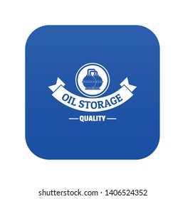 Oil storage icon blue vector isolated on white background