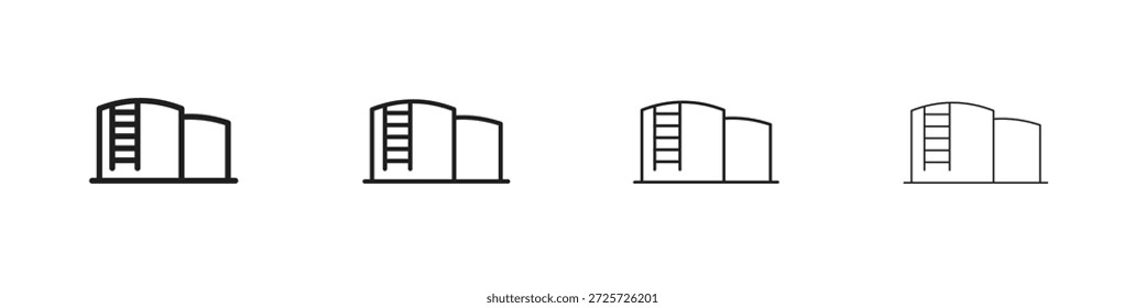 Concepto de icono de almacenamiento de petróleo. Símbolo de línea delgada. Vector de estilo de contorno simple