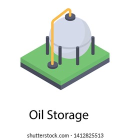 
Oil storage icon in isometric vector 

