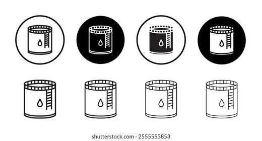 Oil storage icon Line Art Logo set