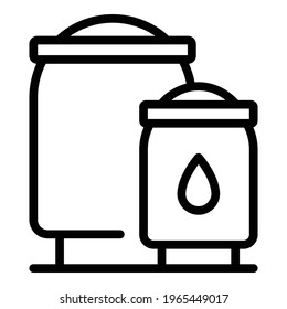 Icono de almacenamiento de aceite. Icono del vector de almacenamiento de aceite de contorno para diseño web aislado en fondo blanco
